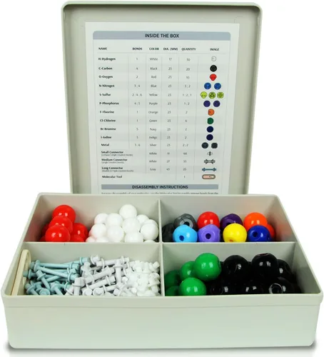 Vista 2 de Kit de estudiante modelo molecular de química orgánica (88 átomos y 140 partes de enlace) - MM-004