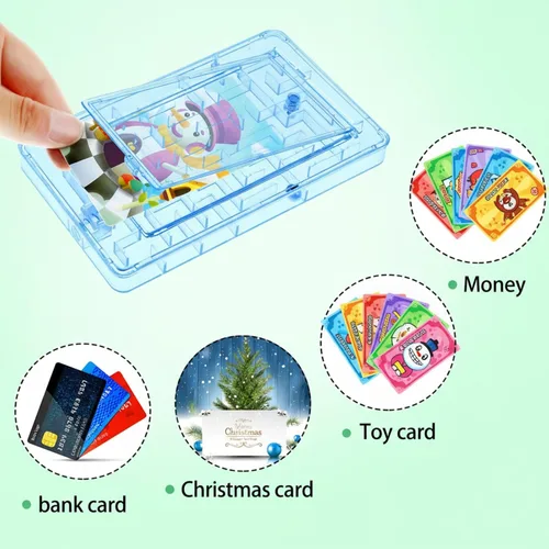 Vista 4 de Civaner Caja de rompecabezas de 10 piezas para tarjetas de regalo, laberinto de dinero, soporte de plástico para tarjetas de rompecabezas