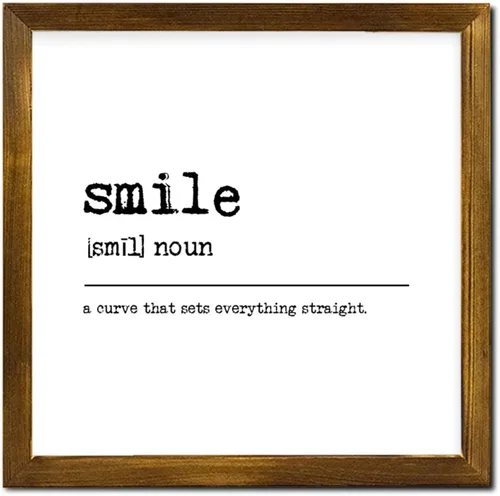 Vista 23 de Smile Definition Wood Framed Wall Decor Sign Smile Dictionary Typography Wall Hanging Art Inspirational Quotes Decorative Sign for Kitchen Bathroom