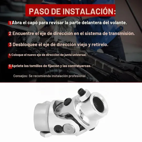 Vista 4 de 3/4-36 Spline X 3/4" DD Universal U Joint Endxedo Chrome Single Dirección Eje U-Joint 35° Grado Ángulo de trabajo máximo