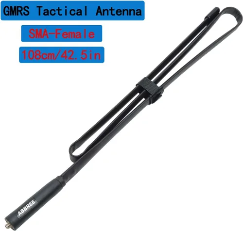 Vista 2 de ABBREE Antena de radio GMRS 42.5 pulgadas (462-467MHz) SMA hembra CS antena táctica para Baofeng UV-5R AR-152 UV-82 BF-888S y GM-15 Pro GMRS GM-5RH