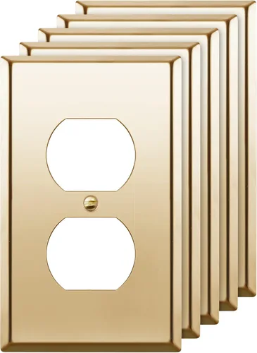 Vista 12 de ENERLITES Placa de pared de metal para tomacorriente receptáculo dúplex, cubierta de salida de acero inoxidable, resistente a la corrosión