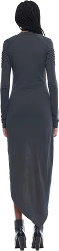 Vista 3 de Mini vestido asimétrico para mujer, Negro