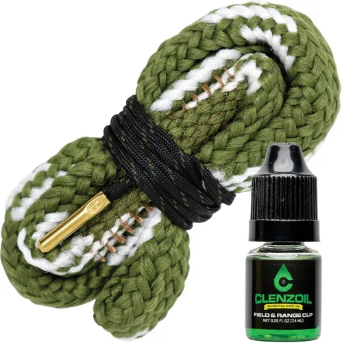 Vista 9 de Clenzoil Cobra Bore Cleaner – Pull-Through Gun Barrel Cleaning Tool – Brass Brush Embedded in Cotton Bore Rope – Reusable & Washable – Includes CLP