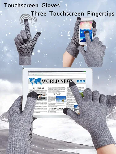 Vista 3 de SATINIOR 4 pares de guantes de invierno para pantalla táctil, guantes cálidos para mensajes de texto, guantes elásticos antideslizantes para adultos