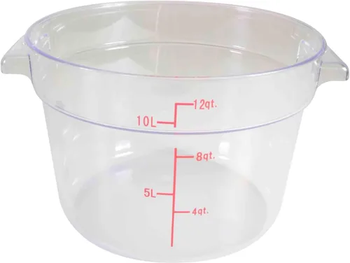 Vista 10 de TrueCraftware - Tapa redonda transparente de 1 cuarto de galón para contenedor redondo de almacenamiento de alimentos de policarbonato, 1 pieza