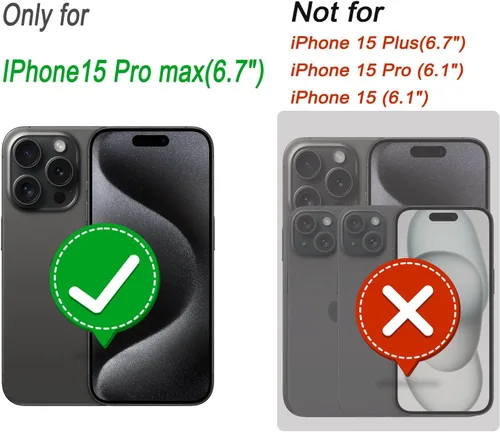 Vista 2 de Funda para iPhone 15 Pro Max (6.7 pulgadas), con 2 protectores de pantalla de vidrio templado