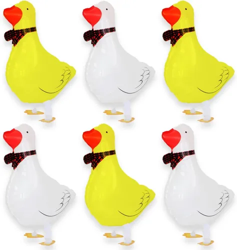 Vista 8 de 6 globos de animales de granja que camina de ovejas blancas para niños, fiesta de cumpleaños, decoración temática de granja
