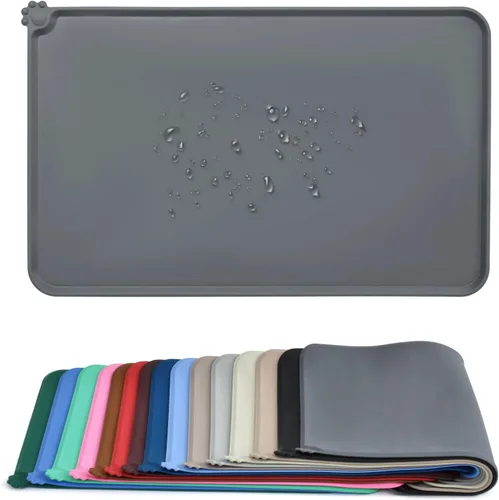 Vista 27 de AUDWUD - Tapete de silicona, impermeable y antideslizante para alimentos de perros y gatos, para tazón de mascotas Marrón Adobe