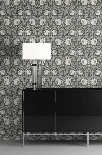 Vista 3 de NextWall - Papel pintado floral de pimpernel de despegar y pegar (carbón y gris perla)