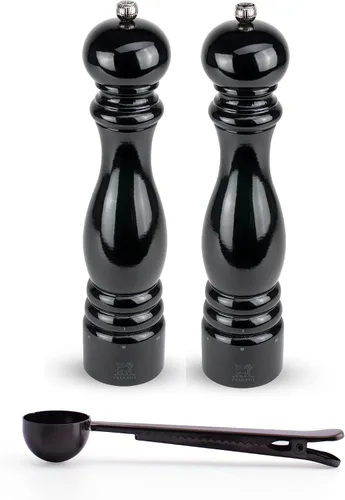 Vista 8 de Peugeot Paris u'Select - Juego de molinillo de sal y pimienta manual de 6 ajustes con cuchara de especias de acero inoxidable negro, fabricado