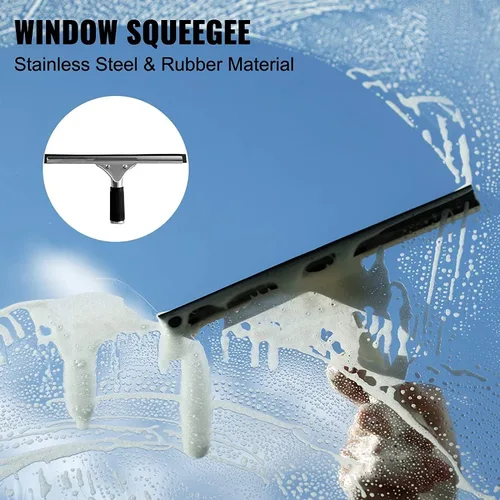 Vista 2 de OUSIKA Bastones de limpieza de ventanas, escobilla de extensión para limpiaparabrisas, escobilla de limpiaparabrisas y cepillo de agua, kit