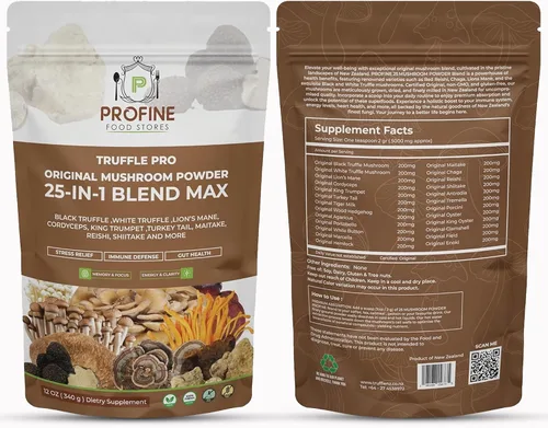 Vista 6 de PROFINE Truffle PRO - Polvo de hongos 25 en 1 Super Blend 5000 mg
