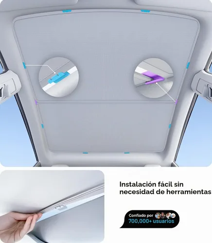 Vista 5 de Wigoo para Tesla Model Y Accesorios Parasol Techo, Interior Gris