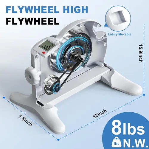 Vista 4 de OSCILLATING SLIM Mini Bicicleta de Ejercicio y Elíptica Bajo el Escritorio, Ejercitador de Pedales de Bicicleta Bajo el Escritorio