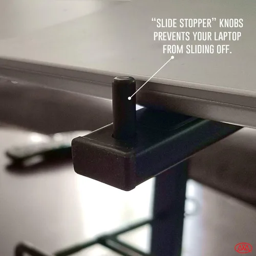 Vista 8 de AXA AXCESSABLES Soporte para portátil DJ con bolsa de viaje Soporte portátil plegable de aluminio para portátiles de hasta 15 pulgadas y 20 libras