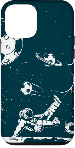 Vista 16 de Funda para iPhone 16 para teléfono de fútbol, amante del fútbol, jugador de fútbol espacial, funda de astronauta