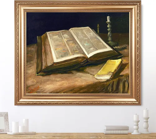 Vista 23 de Anunciación de Leonardo da Vinci Reproducciones de arte clásico, impresiones en lienzo giclée para decoración del hogar, 16 x 30 pulgadas