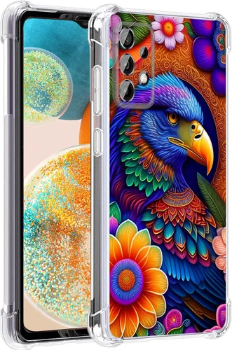 Vista 8 de Funda para Galaxy A23 5G, diseño de flores de mariposa azul, protección contra caídas, a prueba de golpes, carcasa protectora de cuerpo completo
