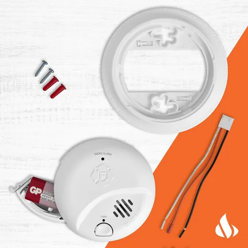 Vista 3 de First Alert SMI100-AC, Alarma de humo con interconexión cableada y respaldo de batería, paquete de 1