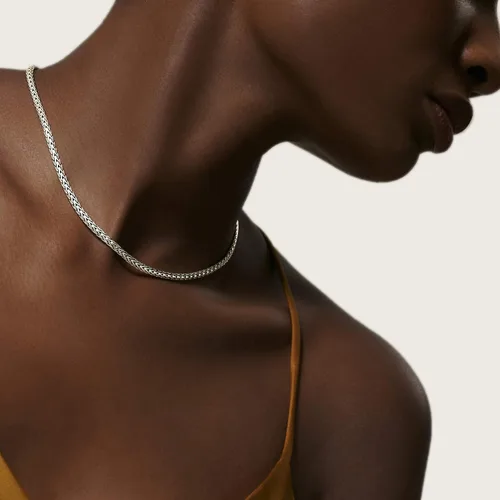 Vista 5 de John Hardy Collar clásico de cadena de plata para mujer, 0.138in