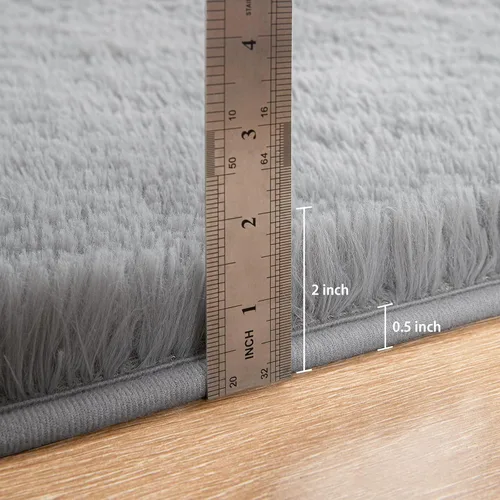Vista 2 de Softlife Alfombras Esponjosas para Dormitorio, Alfombra de Área Peluda Bonita para Niñas y Niños Habitación de Bebé Decoración del Hogar, 2 x 5 Pies