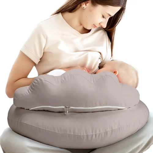 Vista 14 de Almohada de Lactancia PILLANI para Amamantar, Almohada de Pecho con Barrera de Seguridad para Mayor Comodidad, Registro de Bebé, Funda de Algodón