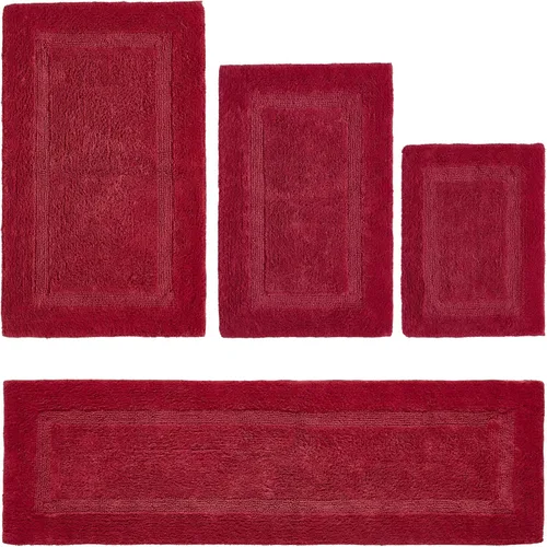Vista 466 de Better Trends - Juego de 2 alfombras de baño 100% algodón, extra suaves, con borlas, de 17" x 24", alfombra de baño superabsorbente y reversible