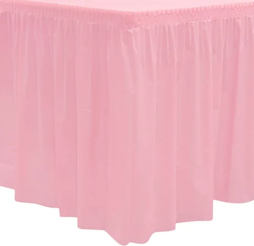Vista 40 de Party Essentials Falda de mesa de plástico desechable resistente, 1 unidad, 29 pulgadas de ancho x 14 pies (168 pulgadas) de largo, amarillo