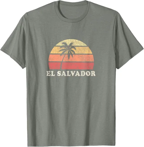 Vista 31 de El Salvador Vintage 70s Retro Throwback Design Camiseta, Azul