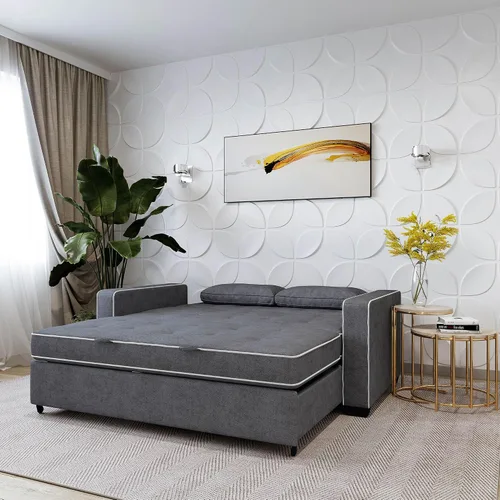 Vista 7 de Serta Ainsley Sofá Cama Convertible de 66.5", Tamaño Full, Dreamcoil Comfort, Tela Tejida Suave, Carbón