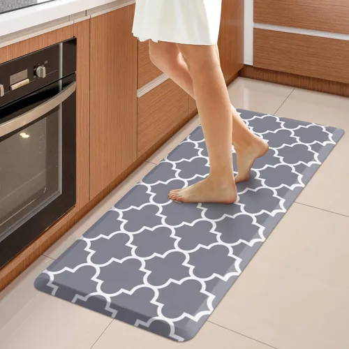 Vista 73 de WISELIFE Tapete de cocina acolchado antifatiga, 17.3 x 28 pulgadas, antideslizante, resistente, de PVC, ergonómico, impermeable, cómodo