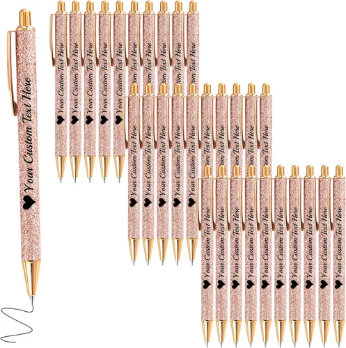 Vista 78 de Bolígrafos de purpurina personalizados con nombre impreso, bolígrafo personalizado con barril de metal, retráctil, bonito y elegante, regalos