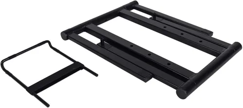 Vista 5 de Rockville RLS2400 - Soporte plegable ligero para portátil DJ con estante adicional y bolsa de viaje, construcción de acero, portátil para DJs