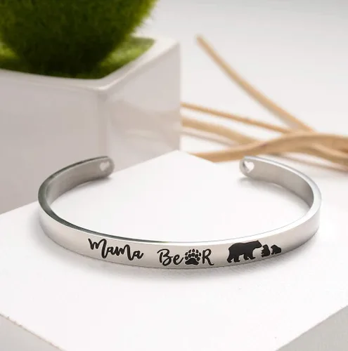 Vista 3 de Pulseras inspiradoras para abuela, mamá, hija, sobrina, tía, grabado, mensaje oculto, pulsera de acero inoxidable, corona de cumpleaños, joyería