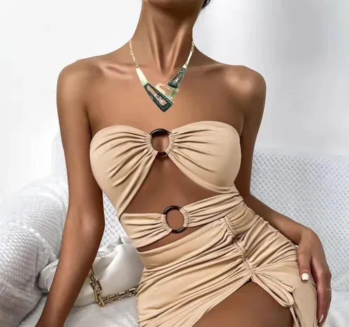 Vista 2 de SFE Conjunto de joyería de moda con forma de triángulo de esmalte irregular con cuello de concha, estilo bohemio, bohemio, estilo bohemio