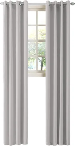 Vista 20 de LA PALMA Cortinas opacas con aislamiento térmico y ojales, para sala de estar, dormitorio, paquete de 2 paneles