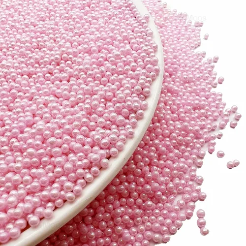 Vista 2 de SE Si&Moos Nonpareil - Gránulos pequeños comestibles de 0.079 pulgadas (0.079 in) color rosa bebé perlas rosas para decoración de pasteles, 3.5 onzas