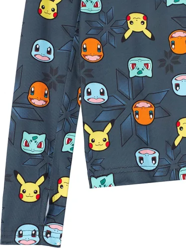 Vista 5 de Cuddl Duds Conjunto de ropa interior térmica para niños, Sonic, Spiderman, Pokemon, Minecraft, Star Wars Designs - Capa base larga John para niños