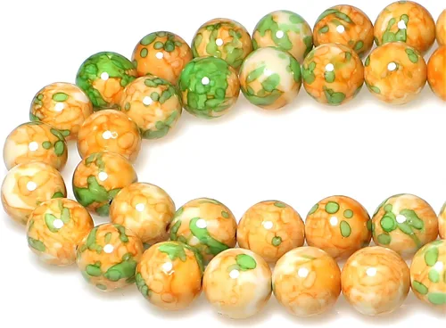 Vista 10 de Cuentas naturales de jade africano rojo redondo para hacer joyería, cuentas sueltas para pulseras y collares (4 mm)