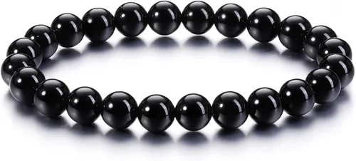 Vista 18 de Jovivi Pulsera elástica de cuentas redondas semipreciosas naturales – 0.315 pulgadas hecha a mano con cuentas de piedras preciosas curativas