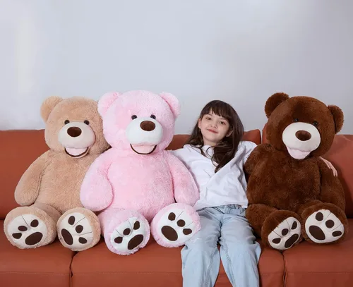Vista 7 de MorisMos Oso de peluche gigante, oso marrón de 39 pulgadas y 3 osos