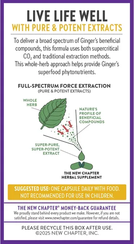 Vista 7 de New Chapter Suplemento de jengibre Force con ingredientes orgánicos supercríticos + cápsulas vegetarianas sin OMG, 60