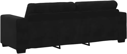Vista 7 de vidaXL Sofá de 3 plazas de terciopelo negro de 70.9 in, elegante sofá de sala de estar, sofá de terciopelo suave, diseño resistente, asiento