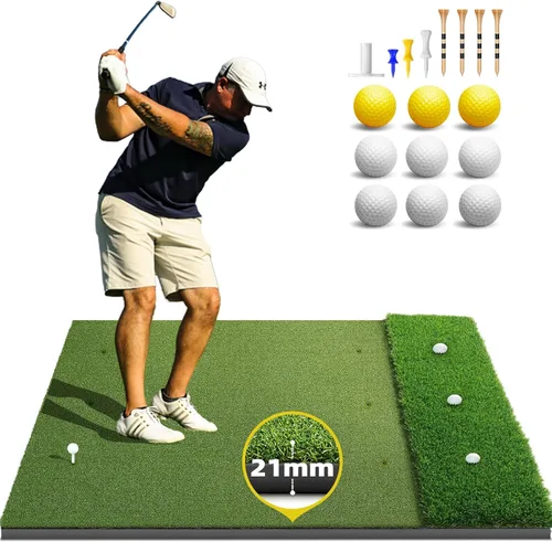 Vista 9 de Bltend Golf Mat: 5x4ft & 5x5ft Heavy-Duty Golf Hitting Mats Practice Outdoor/Indoor, Elite Dense Artificial Turf Matt Training Aid for
