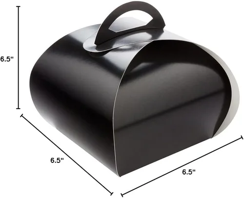 Vista 7 de Restaurantware Ingenero - Cajas para pasteles de 6.5 pulgadas con asas, 100 loncheras con asa integrada, forro resistente a la grasa para postres