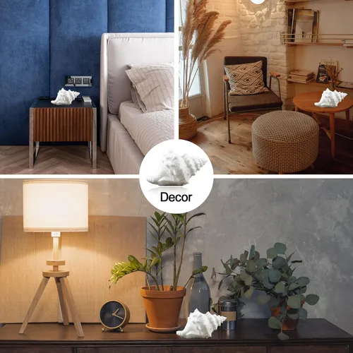 Vista 3 de Luz Nocturna de Concha - Luz Nocturna LED Alimentada por Batería para Habitación de Niños, Temporizador de Apagado Automático, Decoración Náutica