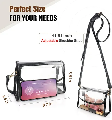 Vista 9 de COROMAY - Bolso transparente para mujer, apta para estadios