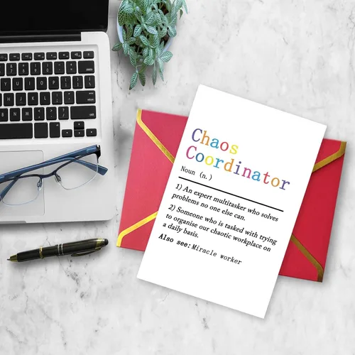 Vista 4 de Ziwenhu Divertida tarjeta del día del jefe para hombres y mujeres, tarjeta del día del jefe de humor para jefe, tarjeta de definición