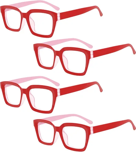 Vista 8 de Eyekepper - Juego de 4 anteojos de lectura para mujer, diseño cuadrado, multi-colored